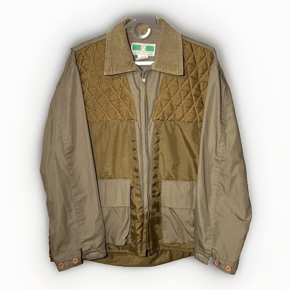GAME WINNER Vintage Tan Cotton Canvas Duck Hunting Coat Jacket Mens Size M 38-40